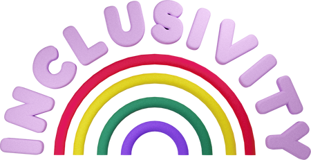 3D Gen Z Inclusivity Text and Rainbow 